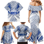 North Melbourne Kangaroos Australian Football Family Matching Mermaid Dress and Hawaiian Shirt Powerful Kangaroo Mascot - Bold Team Colors
