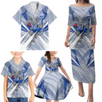 North Melbourne Kangaroos Australian Football Family Matching Puletasi and Hawaiian Shirt Powerful Kangaroo Mascot - Bold Team Colors