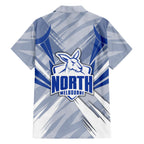 North Melbourne Kangaroos Australian Football Family Matching Short Sleeve Bodycon Dress and Hawaiian Shirt Powerful Kangaroo Mascot - Bold Team Colors