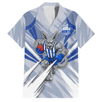 North Melbourne Kangaroos Australian Football Family Matching Summer Maxi Dress and Hawaiian Shirt Powerful Kangaroo Mascot - Bold Team Colors