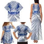 North Melbourne Kangaroos Australian Football Family Matching Tank Maxi Dress and Hawaiian Shirt Powerful Kangaroo Mascot - Bold Team Colors