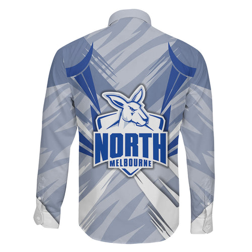 North Melbourne Kangaroos Australian Football Family Matching Tank Maxi Dress and Hawaiian Shirt Powerful Kangaroo Mascot - Bold Team Colors