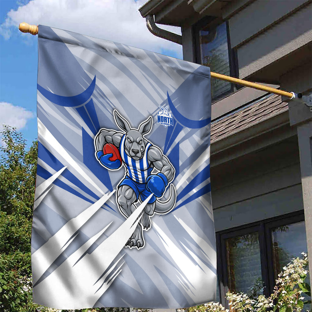 North Melbourne Kangaroos Australian Football Garden Flag Powerful Kangaroo Mascot - Bold Team Colors