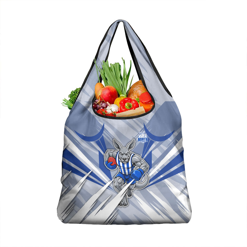 North Melbourne Kangaroos Australian Football Grocery Bag Powerful Kangaroo Mascot - Bold Team Colors