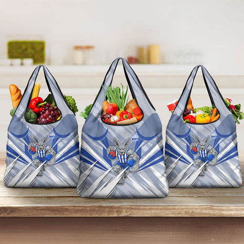 North Melbourne Kangaroos Australian Football Grocery Bag Powerful Kangaroo Mascot - Bold Team Colors