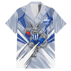 North Melbourne Kangaroos Australian Football Hawaiian Shirt Powerful Kangaroo Mascot - Bold Team Colors