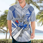 North Melbourne Kangaroos Australian Football Hawaiian Shirt Powerful Kangaroo Mascot - Bold Team Colors