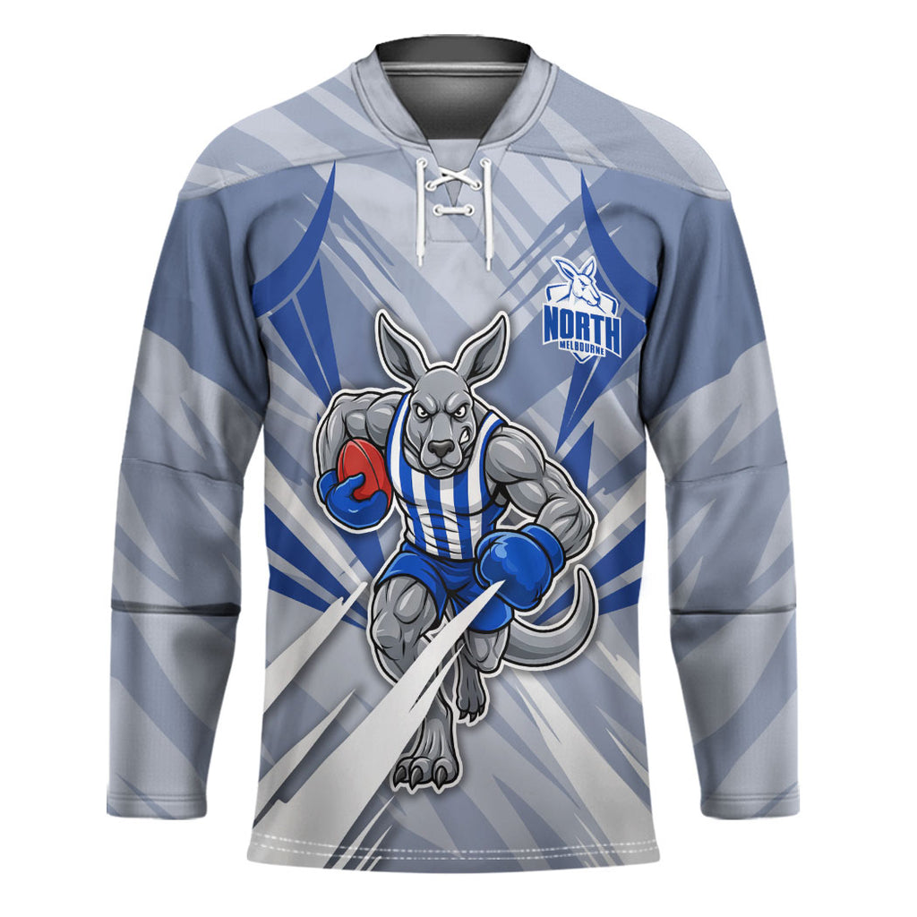 North Melbourne Kangaroos Australian Football Hockey Jersey Powerful Kangaroo Mascot - Bold Team Colors
