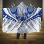 North Melbourne Kangaroos Australian Football Hooded Blanket Powerful Kangaroo Mascot - Bold Team Colors