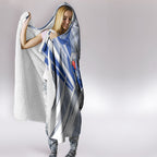 North Melbourne Kangaroos Australian Football Hooded Blanket Powerful Kangaroo Mascot - Bold Team Colors