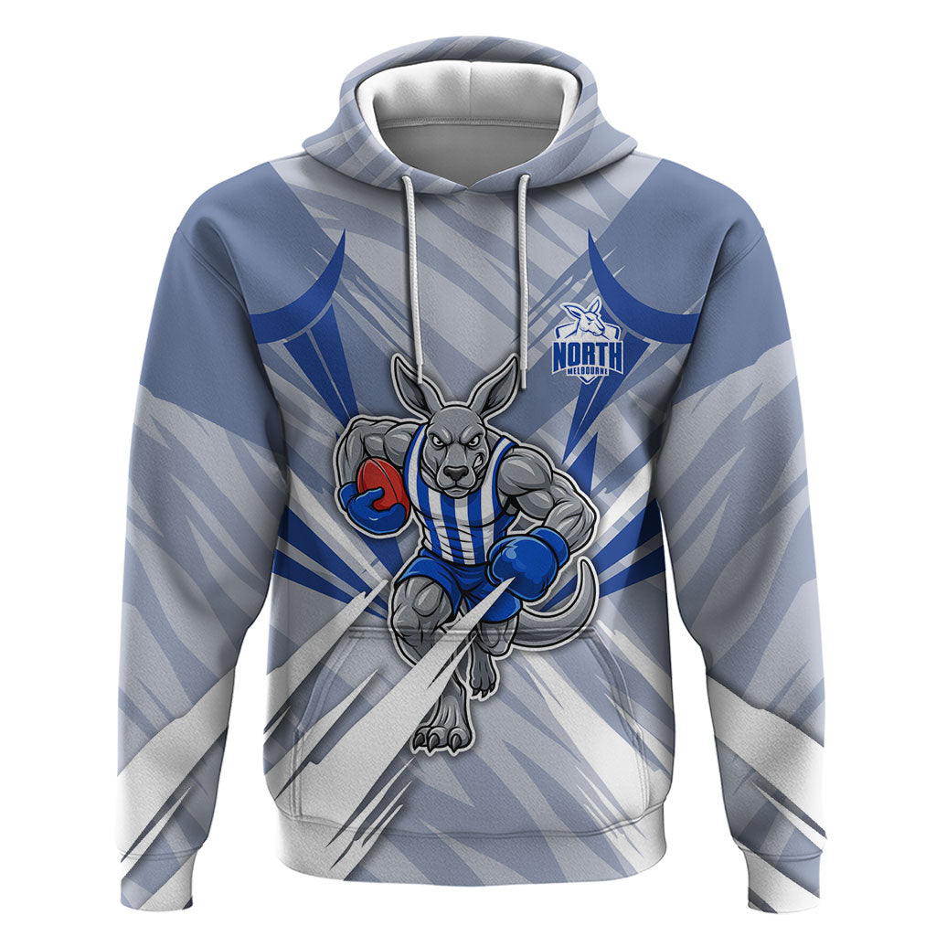 North Melbourne Kangaroos Australian Football Hoodie Powerful Kangaroo Mascot - Bold Team Colors