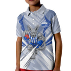 North Melbourne Kangaroos Australian Football Kid Polo Shirt Powerful Kangaroo Mascot - Bold Team Colors