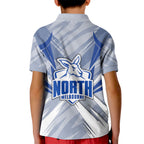 North Melbourne Kangaroos Australian Football Kid Polo Shirt Powerful Kangaroo Mascot - Bold Team Colors
