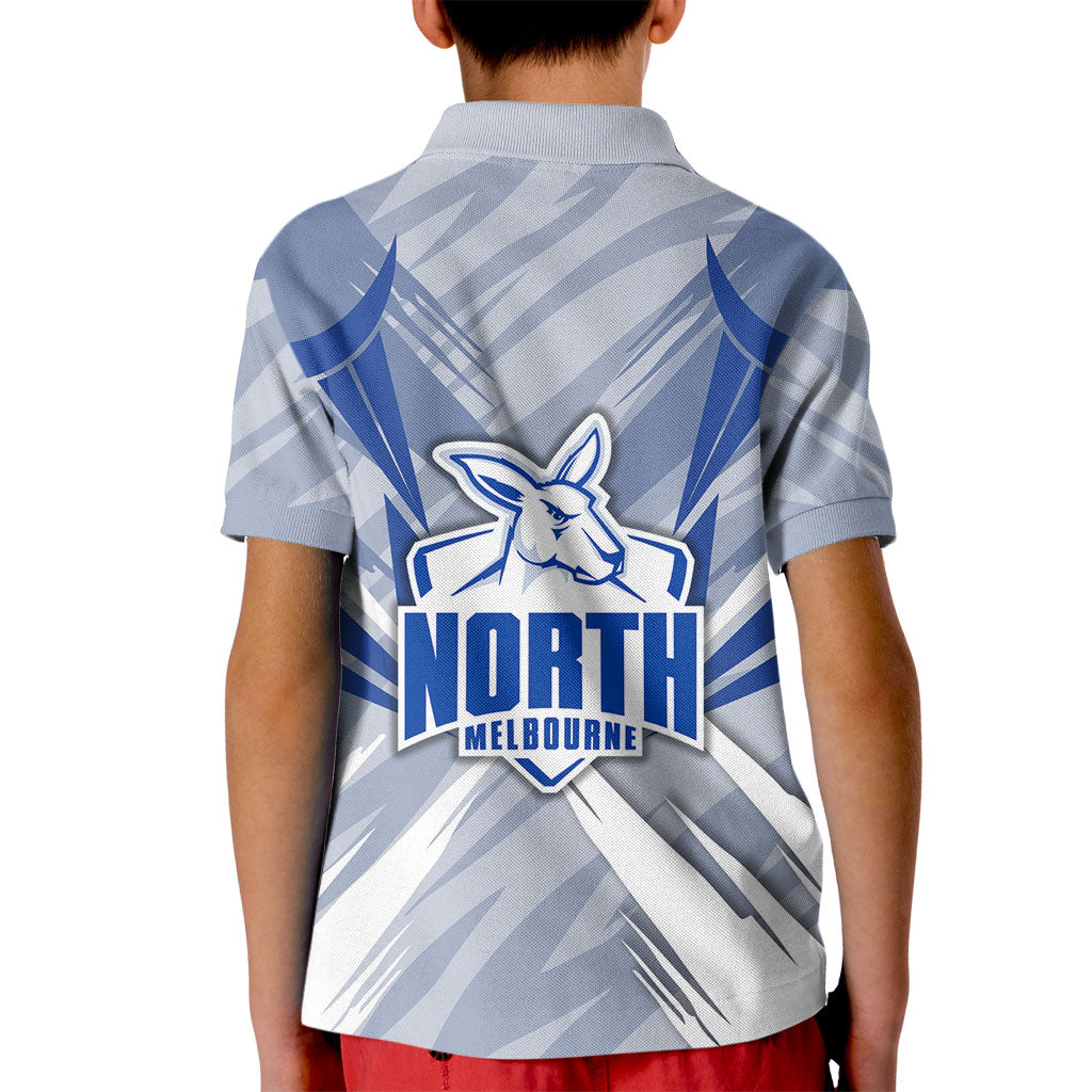 North Melbourne Kangaroos Australian Football Kid Polo Shirt Powerful Kangaroo Mascot - Bold Team Colors