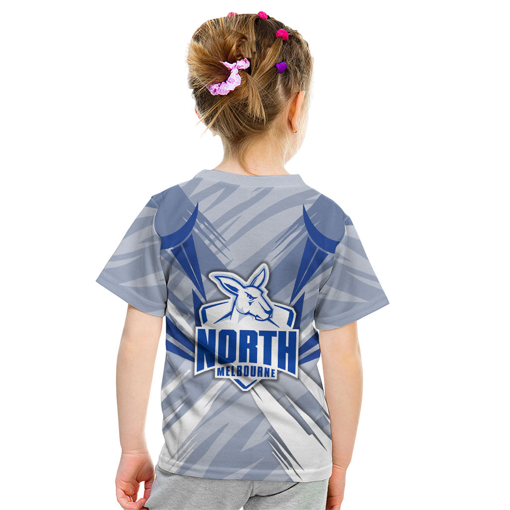 North Melbourne Kangaroos Australian Football Kid T Shirt Powerful Kangaroo Mascot - Bold Team Colors