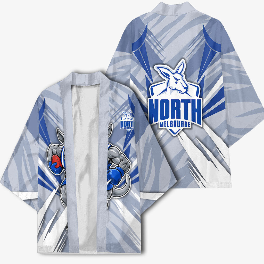 North Melbourne Kangaroos Australian Football Kimono Powerful Kangaroo Mascot - Bold Team Colors