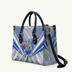 North Melbourne Kangaroos Australian Football Leather Bag Powerful Kangaroo Mascot - Bold Team Colors
