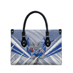 North Melbourne Kangaroos Australian Football Leather Bag Powerful Kangaroo Mascot - Bold Team Colors