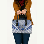 North Melbourne Kangaroos Australian Football Leather Bag Powerful Kangaroo Mascot - Bold Team Colors