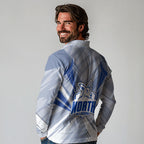 North Melbourne Kangaroos Australian Football Long Sleeve Polo Shirt Powerful Kangaroo Mascot - Bold Team Colors