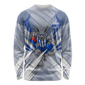 North Melbourne Kangaroos Australian Football Long Sleeve Shirt Powerful Kangaroo Mascot - Bold Team Colors