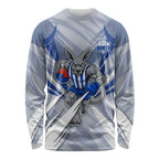 North Melbourne Kangaroos Australian Football Long Sleeve Shirt Powerful Kangaroo Mascot - Bold Team Colors