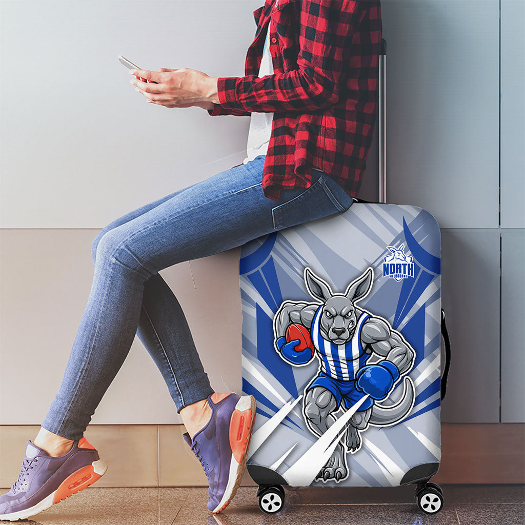 North Melbourne Kangaroos Australian Football Luggage Cover Powerful Kangaroo Mascot - Bold Team Colors