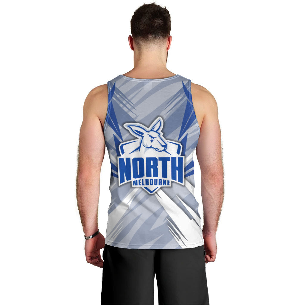 North Melbourne Kangaroos Australian Football Men Tank Top Powerful Kangaroo Mascot - Bold Team Colors