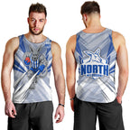 North Melbourne Kangaroos Australian Football Men Tank Top Powerful Kangaroo Mascot - Bold Team Colors