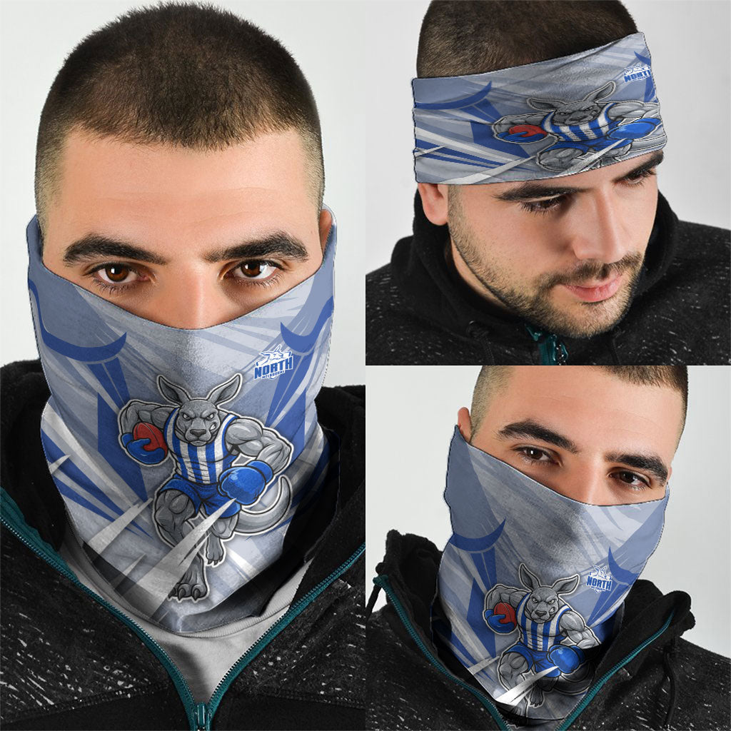 North Melbourne Kangaroos Australian Football Neck Gaiter Powerful Kangaroo Mascot - Bold Team Colors