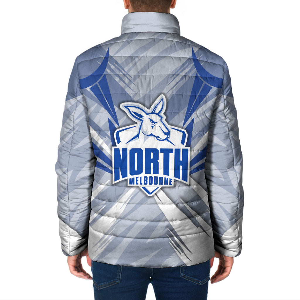 North Melbourne Kangaroos Australian Football Padded Jacket Powerful Kangaroo Mascot - Bold Team Colors