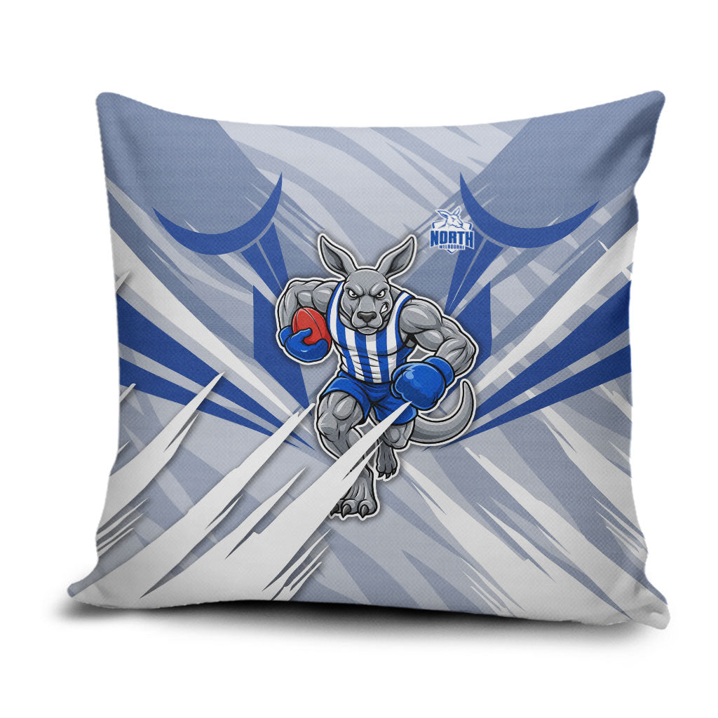 North Melbourne Kangaroos Australian Football Pillow Cover Powerful Kangaroo Mascot - Bold Team Colors