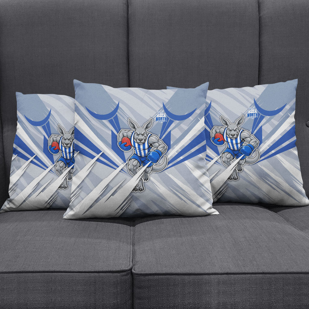 North Melbourne Kangaroos Australian Football Pillow Cover Powerful Kangaroo Mascot - Bold Team Colors