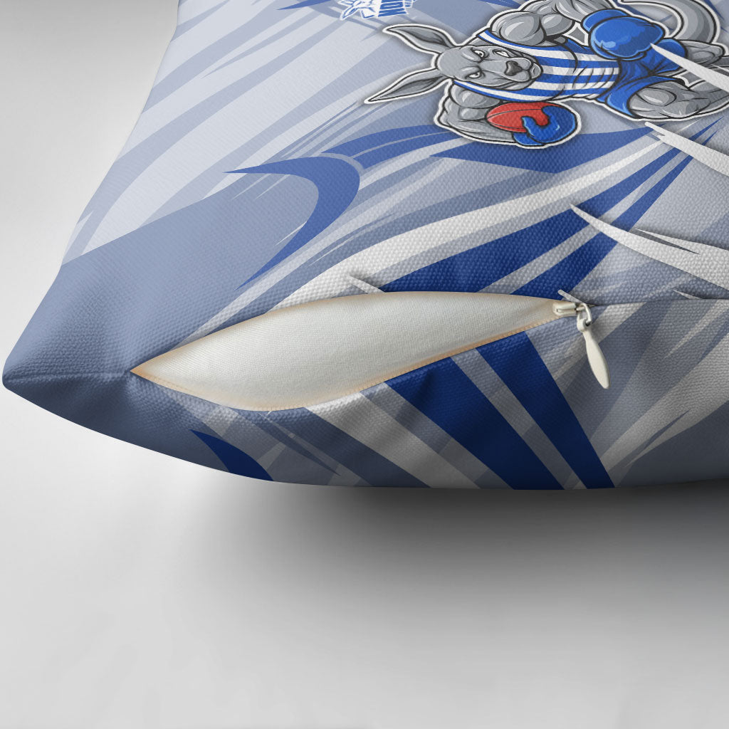 North Melbourne Kangaroos Australian Football Pillow Cover Powerful Kangaroo Mascot - Bold Team Colors