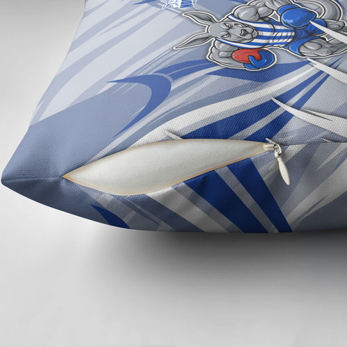 North Melbourne Kangaroos Australian Football Pillow Cover Powerful Kangaroo Mascot - Bold Team Colors