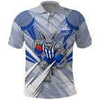 North Melbourne Kangaroos Australian Football Polo Shirt Powerful Kangaroo Mascot - Bold Team Colors