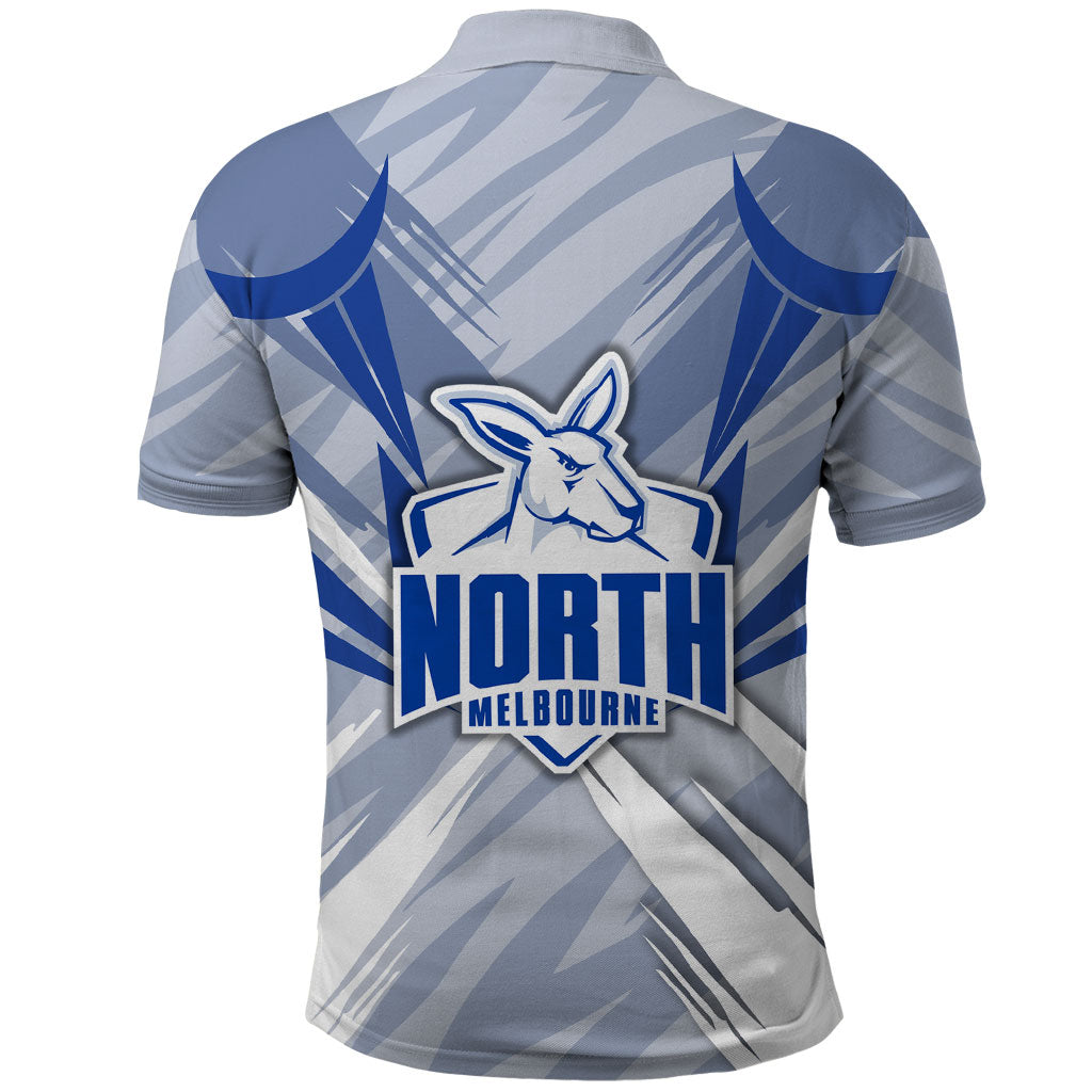 North Melbourne Kangaroos Australian Football Polo Shirt Powerful Kangaroo Mascot - Bold Team Colors