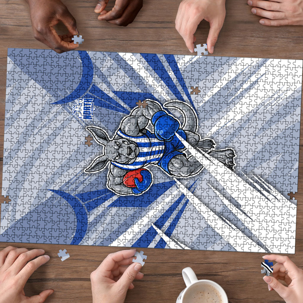 North Melbourne Kangaroos Australian Football Puzzle Powerful Kangaroo Mascot - Bold Team Colors