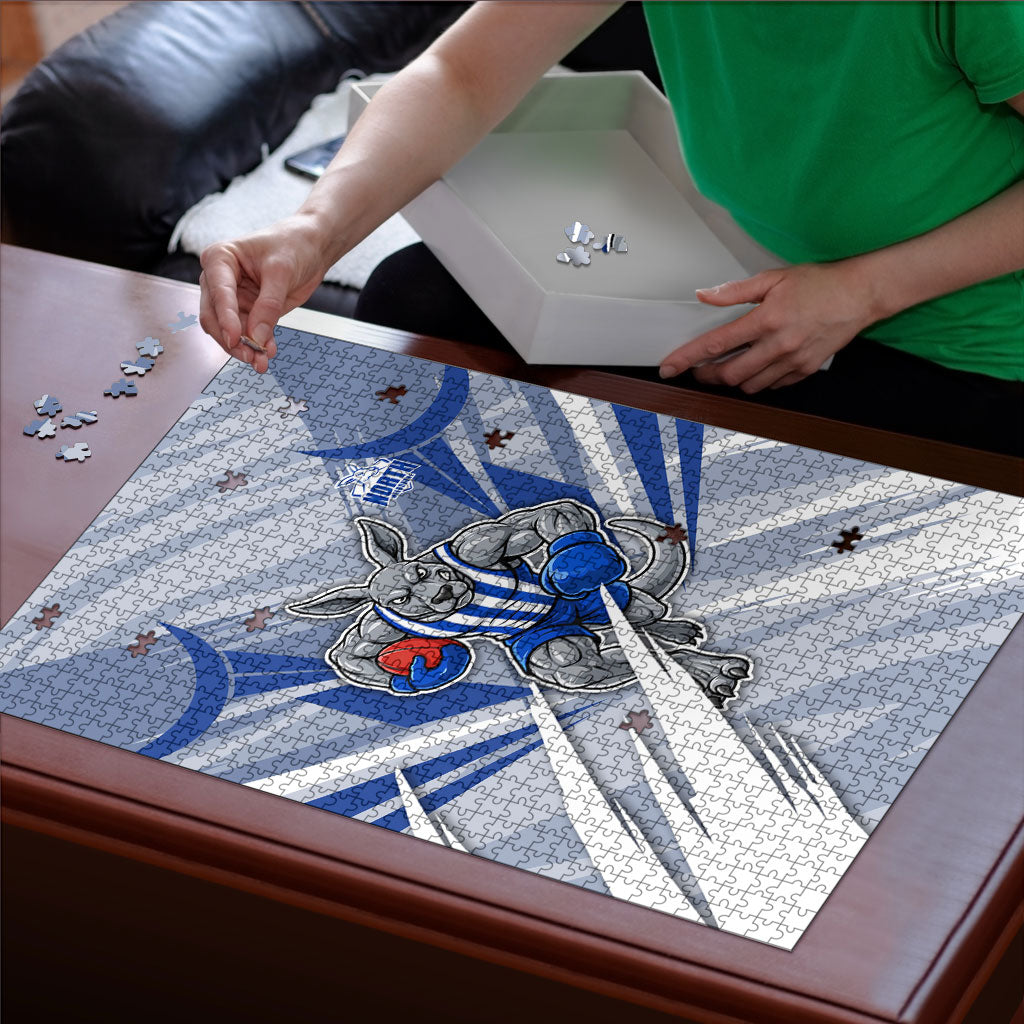 North Melbourne Kangaroos Australian Football Puzzle Powerful Kangaroo Mascot - Bold Team Colors