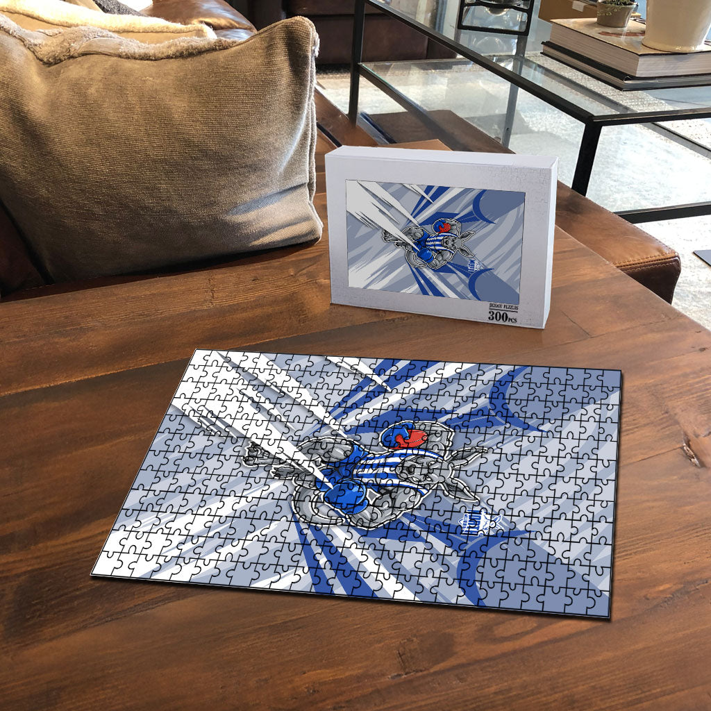 North Melbourne Kangaroos Australian Football Puzzle Powerful Kangaroo Mascot - Bold Team Colors