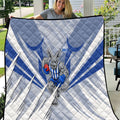 North Melbourne Kangaroos Australian Football Quilt Powerful Kangaroo Mascot - Bold Team Colors