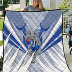North Melbourne Kangaroos Australian Football Quilt Powerful Kangaroo Mascot - Bold Team Colors