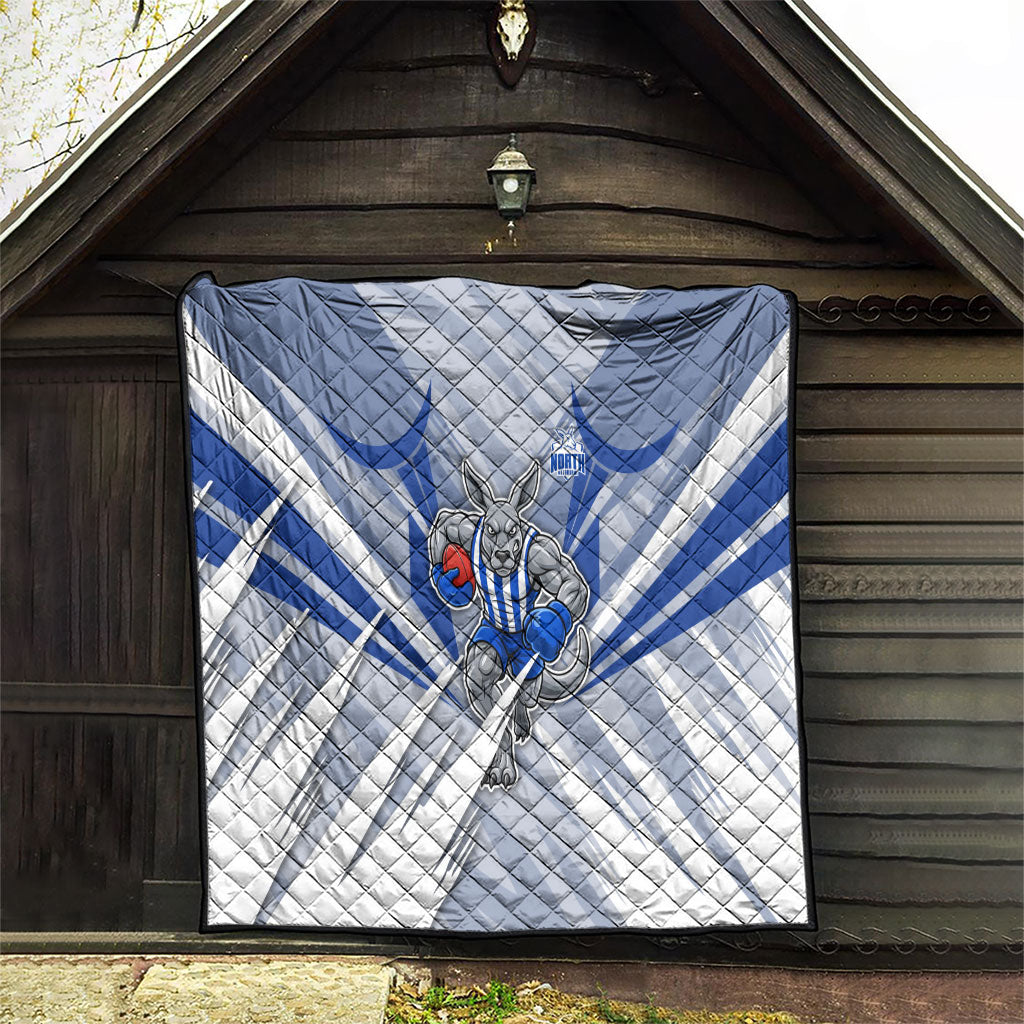 North Melbourne Kangaroos Australian Football Quilt Powerful Kangaroo Mascot - Bold Team Colors