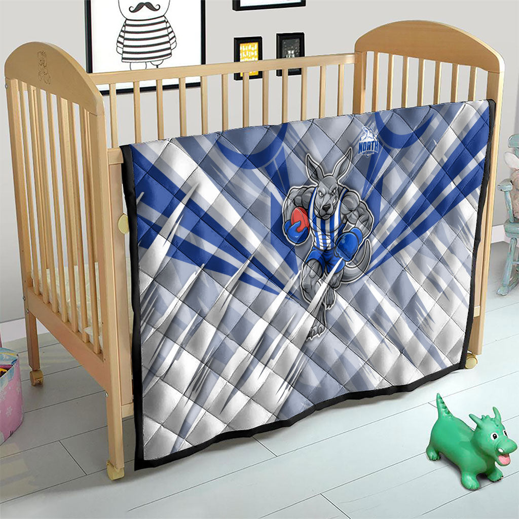 North Melbourne Kangaroos Australian Football Quilt Powerful Kangaroo Mascot - Bold Team Colors