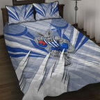 North Melbourne Kangaroos Australian Football Quilt Bed Set Powerful Kangaroo Mascot - Bold Team Colors