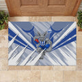 North Melbourne Kangaroos Australian Football Rubber Doormat Powerful Kangaroo Mascot - Bold Team Colors
