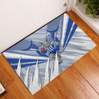 North Melbourne Kangaroos Australian Football Rubber Doormat Powerful Kangaroo Mascot - Bold Team Colors