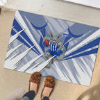 North Melbourne Kangaroos Australian Football Rubber Doormat Powerful Kangaroo Mascot - Bold Team Colors