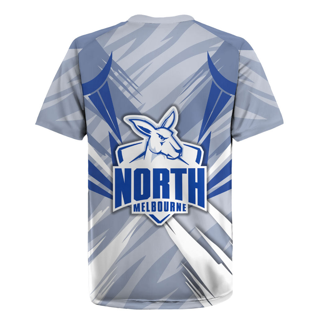 North Melbourne Kangaroos Australian Football Rugby Jersey Powerful Kangaroo Mascot - Bold Team Colors