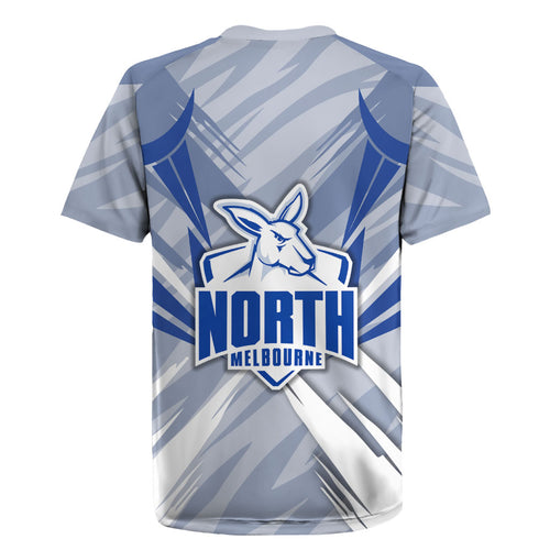North Melbourne Kangaroos Australian Football Rugby Jersey Powerful Kangaroo Mascot - Bold Team Colors